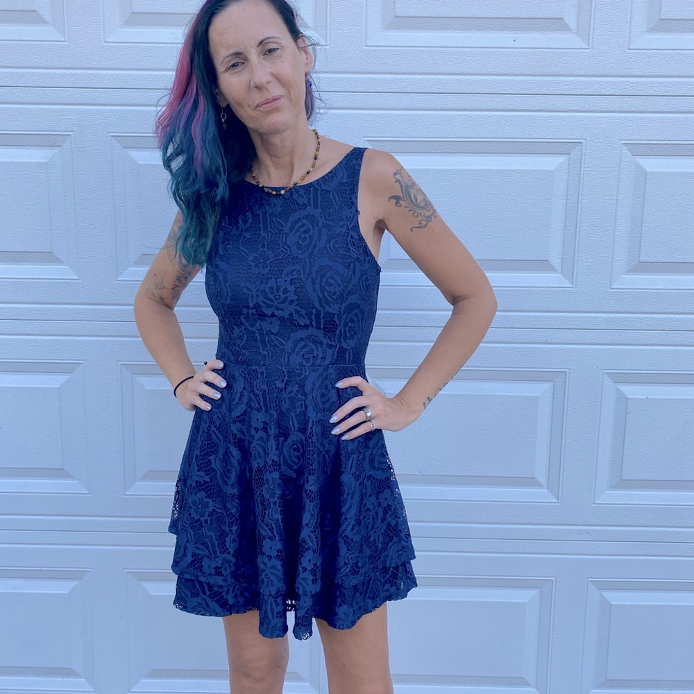 Navy blue lace dress